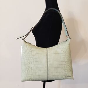 Calvin Klein Green Textured Shoulder Bag